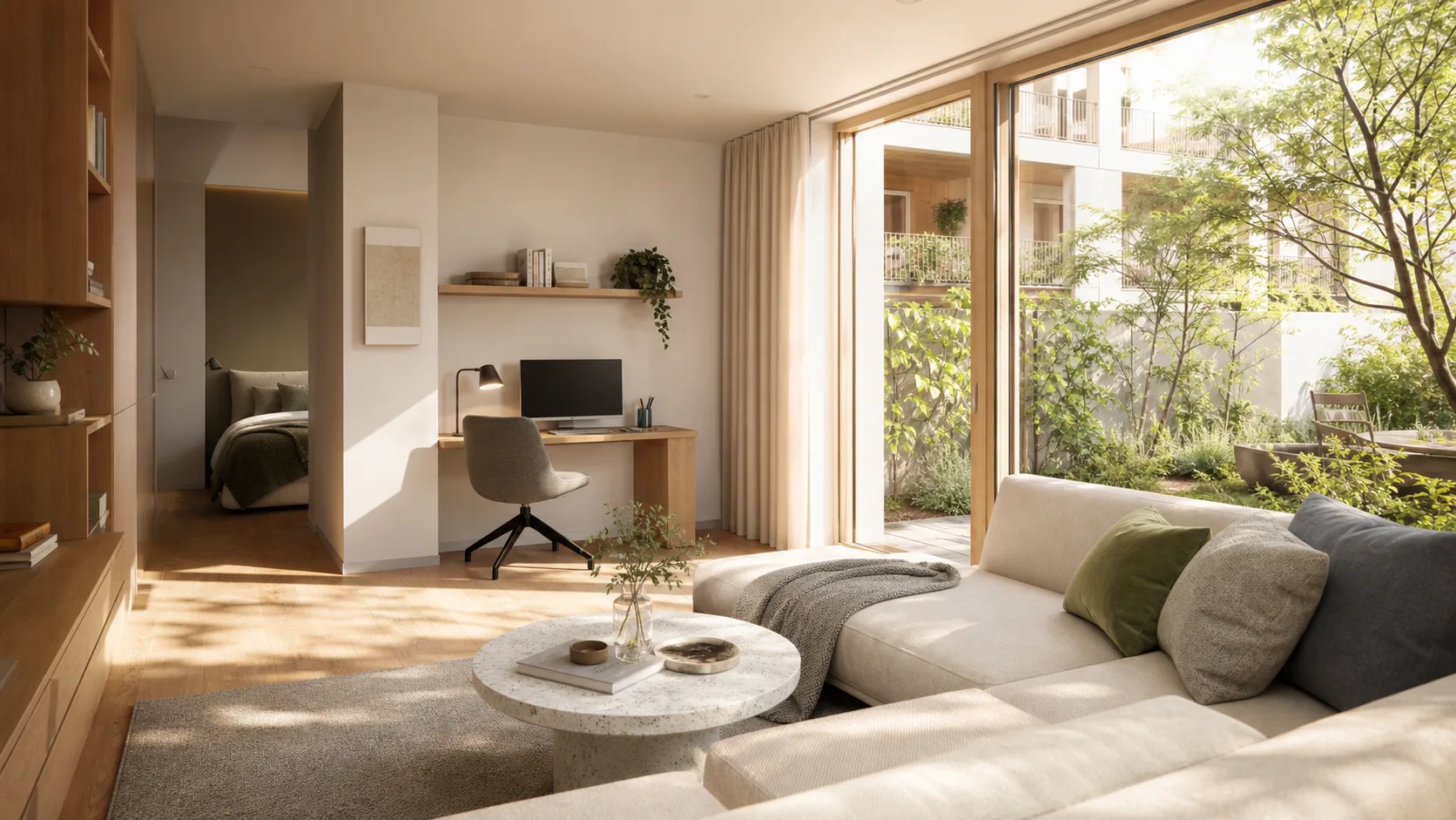 Atmosphärisches 3D-Rendering eines Innenraums